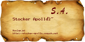 Stocker Apolló névjegykártya